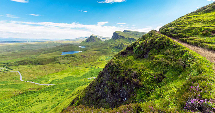 Visit The Quiraing on the Isle of Skye and explore the stunning landscape